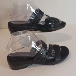 Dr. Scholl's Strap Sandals Gel Pak Insoles‎ Women's 7 Black Minor Wear